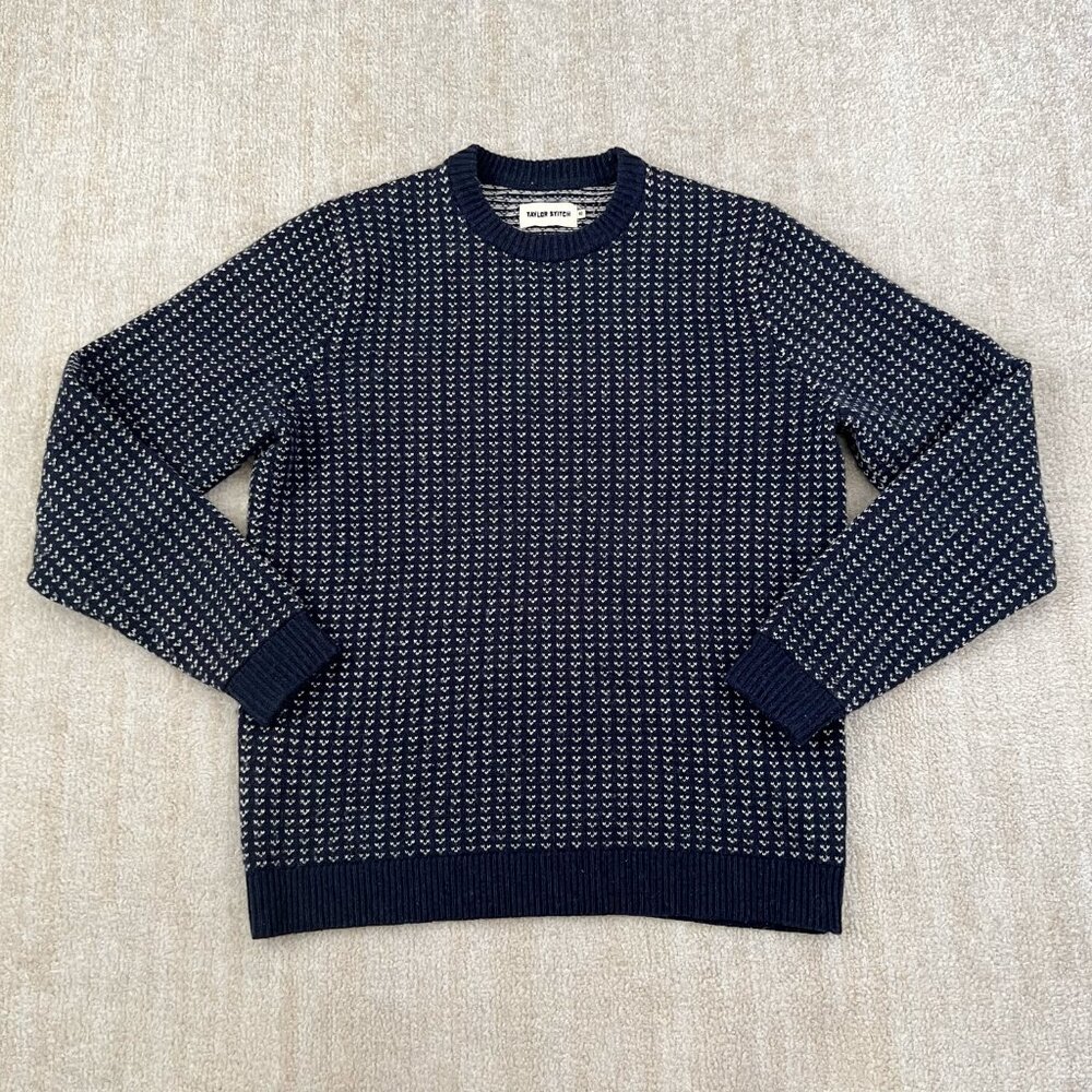 Taylor Stitch Rangeley Cashmere Merino Wool Crewneck Blue Sweater 40 / M